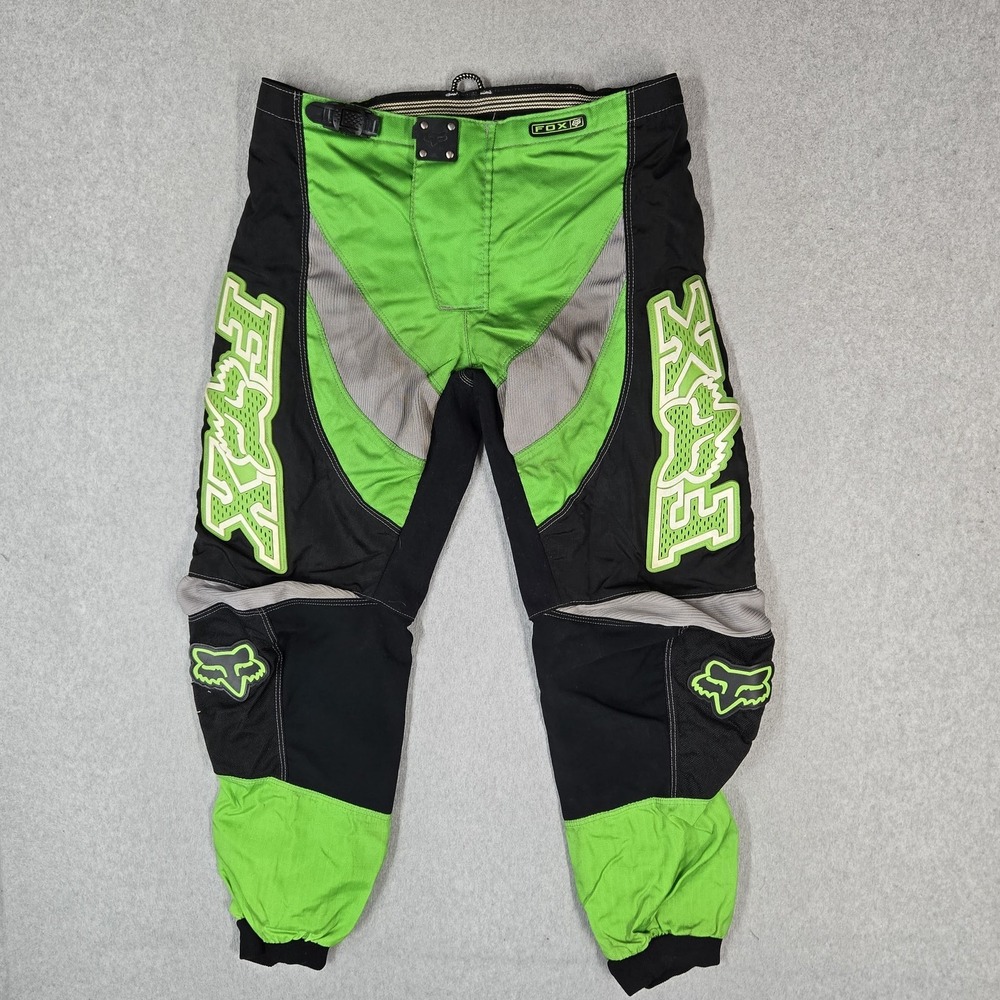 VINTAGE Fox Racing Men Motocross Pants 34 Green 360 Race Pant Colorblock